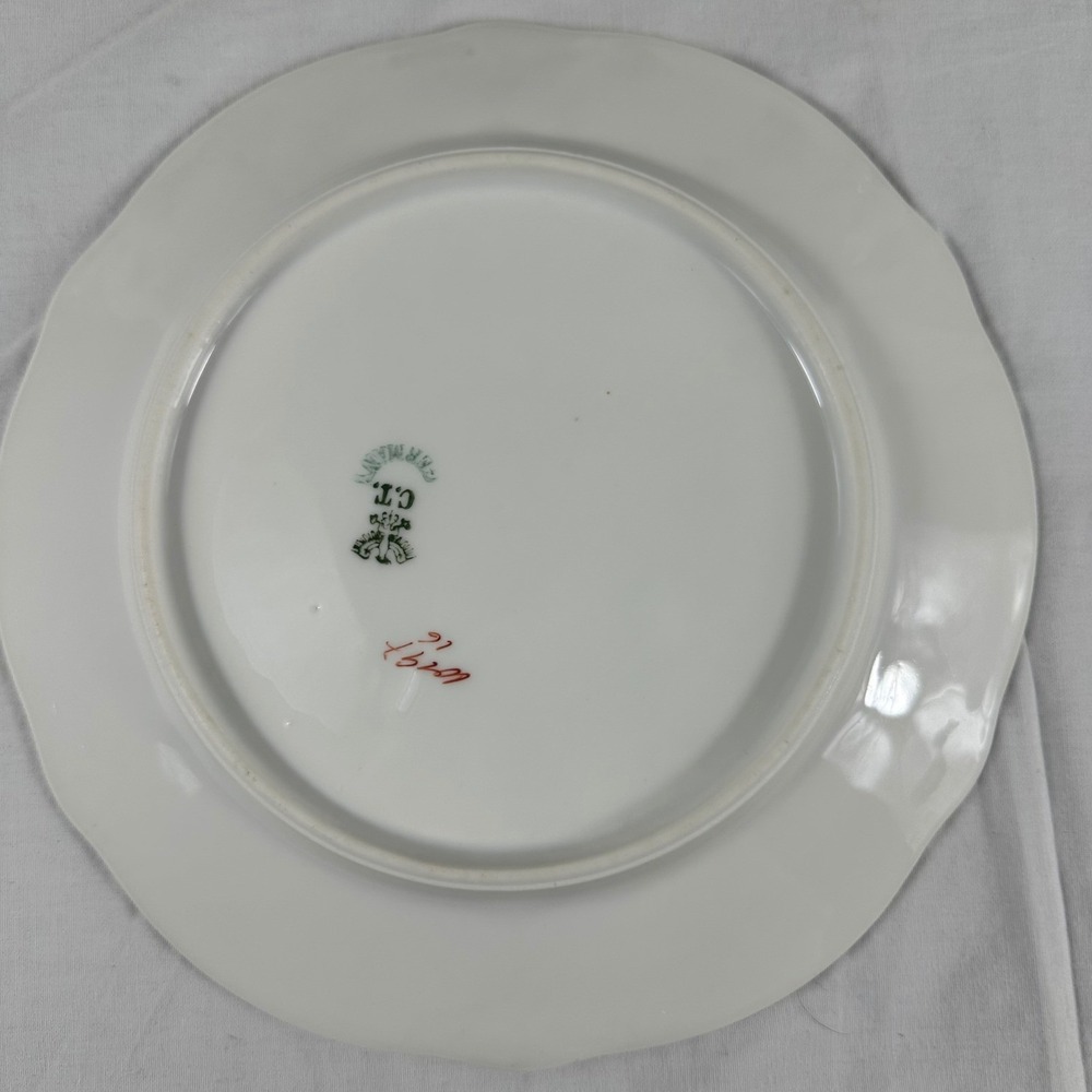ANTQ Carl Tielsch CT Altwasser Germany Porcelain Plates Purple Violets 4 set 8" - Picture 12 of 16